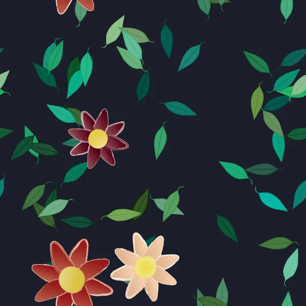 Flores Verano Fondo Vector Ilustración — Archivo Imágenes Vectoriales