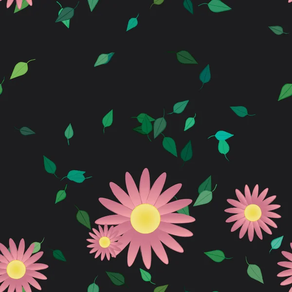 Flores Verano Fondo Vector Ilustración — Archivo Imágenes Vectoriales