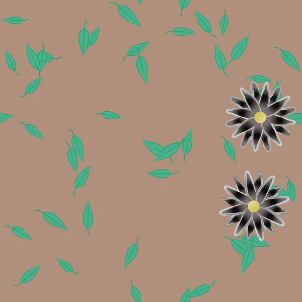 Beau Fond Botanique Illustration Vectorielle Fleurs — Image vectorielle