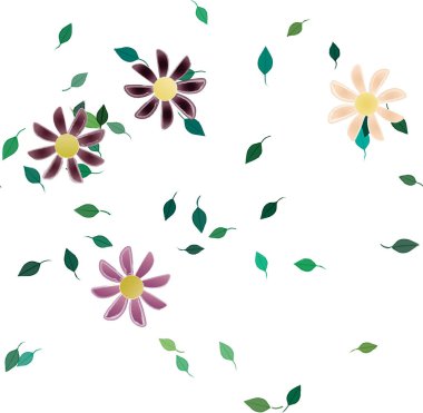 yaz çiçekleri arka plan, vektör illüstrasyonu