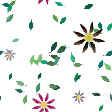 yaz çiçekleri arka plan, vektör illüstrasyonu