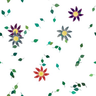 Çiçek yaprakları, çiçekler duvar kağıtları, vektör illüstrasyonları..