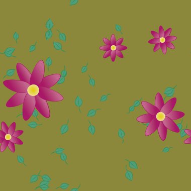 Çiçek yaprakları, çiçekler duvar kağıtları, vektör illüstrasyonları.