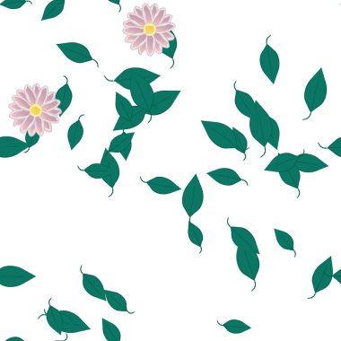 Çiçekler ve yapraklarla kusursuz bir desen.