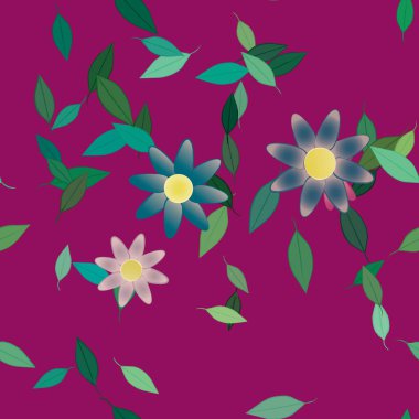 yaz çiçekleri arka plan, vektör illüstrasyonu