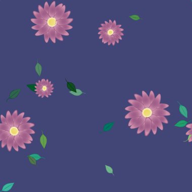 Çiçek yaprakları, çiçekler duvar kağıtları, vektör illüstrasyonları.