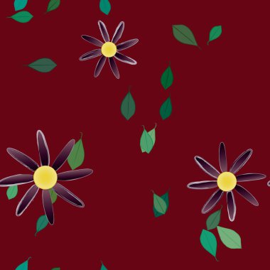 güzel botanik arka plan, çiçek vektör illüstrasyonu