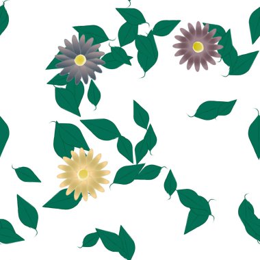 yaz çiçekleri arka plan, vektör illüstrasyonu