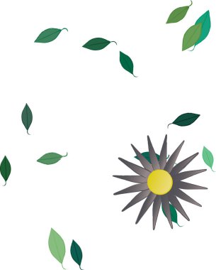 Botanik çiçek desenli arkaplan, çiçek vektörü çizimi