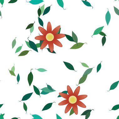 Çiçek yaprakları, çiçekler duvar kağıtları, vektör illüstrasyonları..