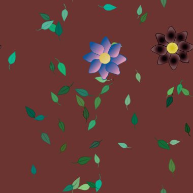 yaz çiçekleri arka plan, vektör illüstrasyonu