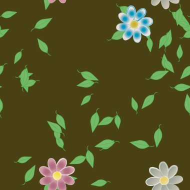 yaz çiçekleri arka plan, vektör illüstrasyonu