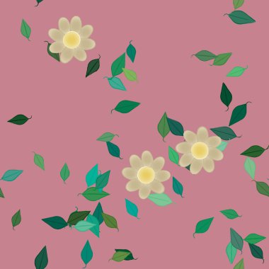 Bitki örtüsü arka planı, çiçek vektör illüstrasyonu