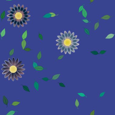 Çiçekler ve yapraklarla kusursuz bir desen.