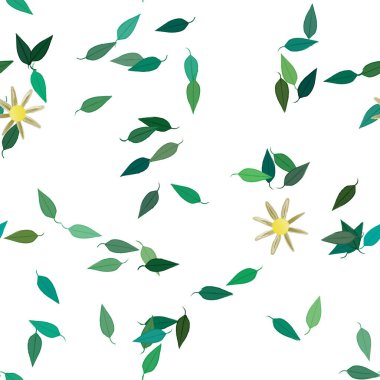 güzel botanik arka plan, çiçek vektör illüstrasyonu