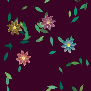 yaz çiçekleri arka plan, vektör illüstrasyonu