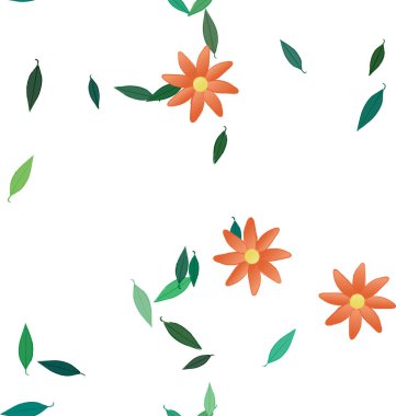 Çiçekler ve yapraklarla kusursuz bir desen.