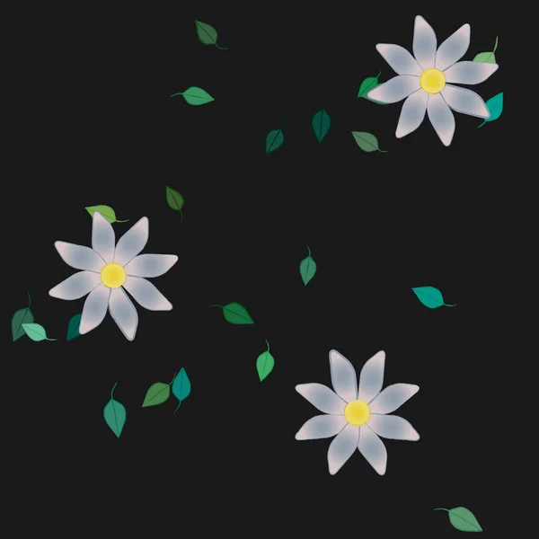 Fundo Botânico Floral Flores Ilustração Vetorial — Vetor de Stock