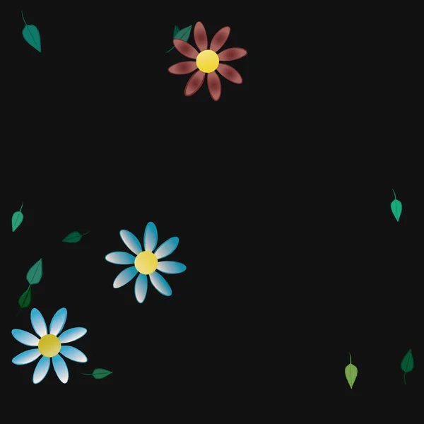 Vector Naadloos Patroon Met Bloemen Bladeren — Stockvector