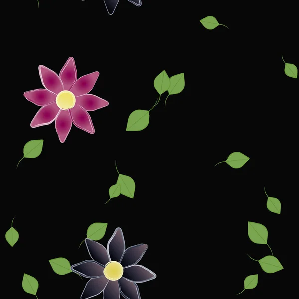 Цветочный Ботанический Фон Векторная Иллюстрация Цветов — стоковый вектор