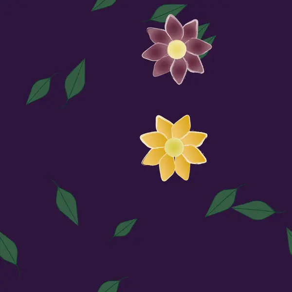 Flores Verano Fondo Vector Ilustración — Vector de stock