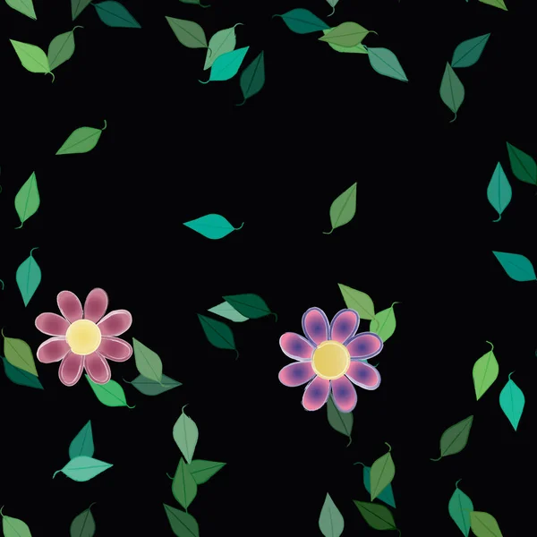 Flores Verano Fondo Vector Ilustración — Vector de stock