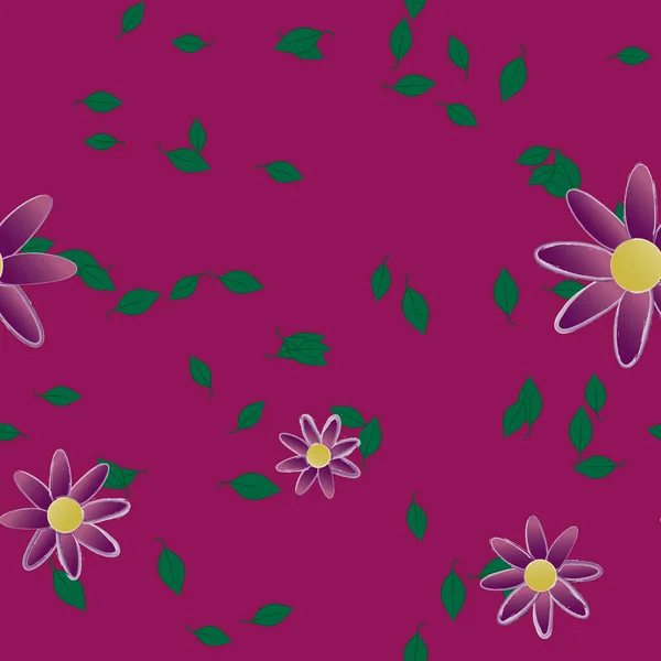 Vector Patrón Sin Costura Con Flores Hojas — Vector de stock