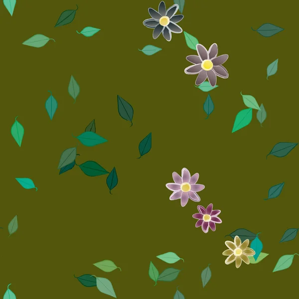 Laub Botanischer Hintergrund Blumen Vektor Illustration — Stockvektor