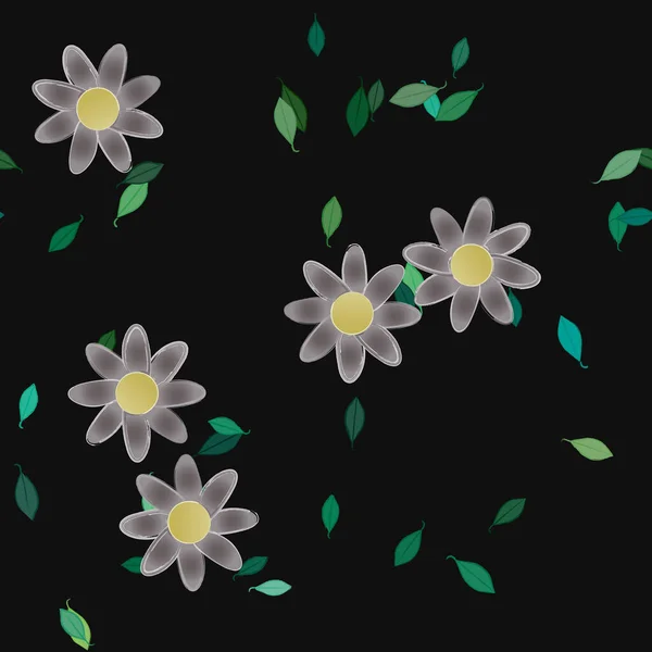 Fleurs Fleur Papier Peint Illustration Vectorielle Beau Fond Botanique — Image vectorielle