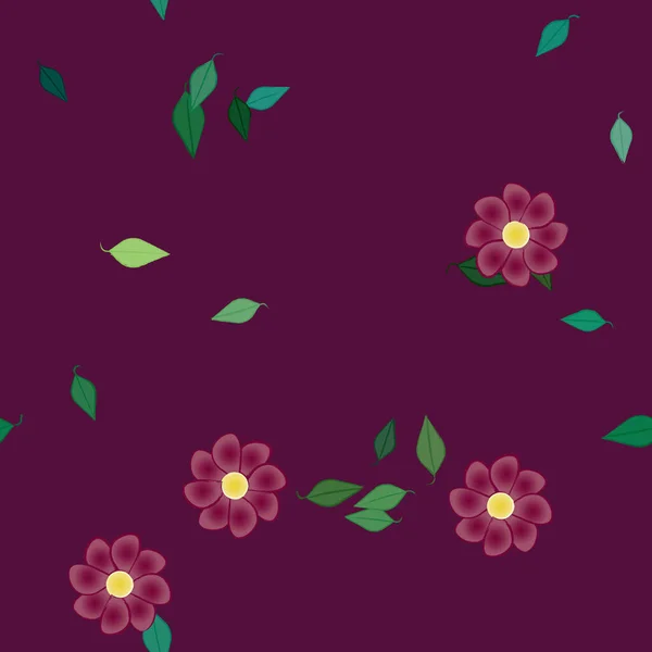 Fundo Botânico Bonito Flores Ilustração Vetorial — Vetor de Stock