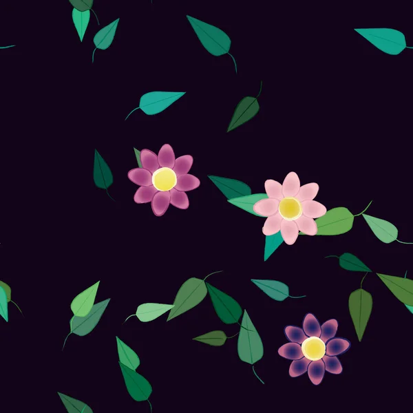 Flores Verano Fondo Vector Ilustración — Archivo Imágenes Vectoriales