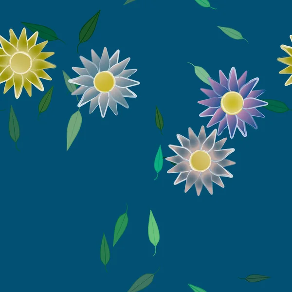 Blumen Vektor Illustration Schönen Botanischen Hintergrund — Stockvektor