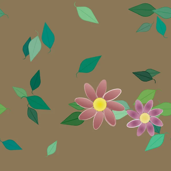 Απρόσκοπτη Λουλούδια Ανθίζουν Ταπετσαρία Διανυσματική Απεικόνιση Όμορφο Βοτανικό Υπόβαθρο — Διανυσματικό Αρχείο