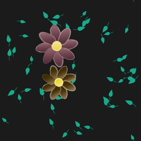 Virágok Virágos Tapéta Vektor Illusztráció — Stock Vector