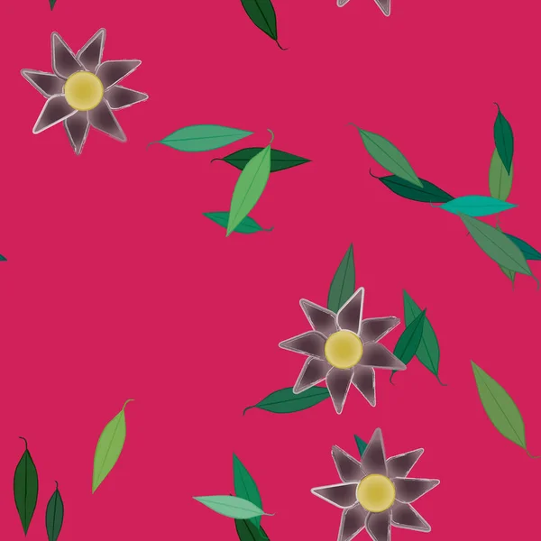 Όμορφη Βοτανική Λουλούδια Μοτίβο Φόντο Floral Διανυσματική Απεικόνιση — Διανυσματικό Αρχείο