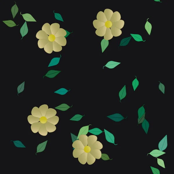 Blommor Blomma Tapet Vektor Illustration Vacker Botanisk Bakgrund — Stock vektor