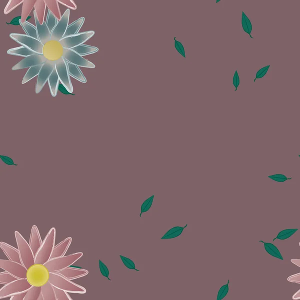 葉や花が咲く壁紙ベクトルイラスト — ストックベクタ