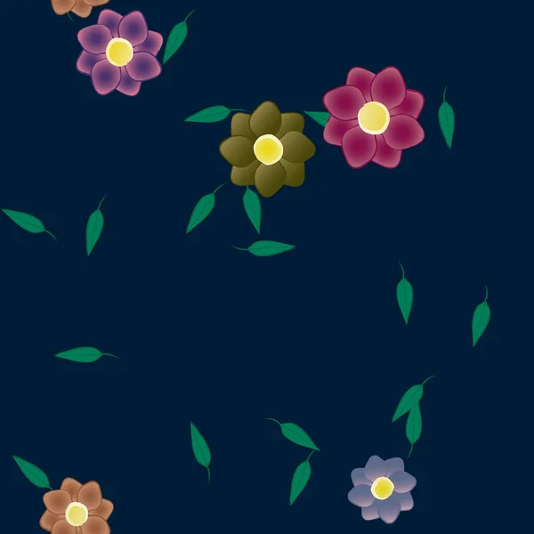 Fleurs Sans Couture Fleur Papier Peint Illustration Vectorielle Beau Fond — Image vectorielle