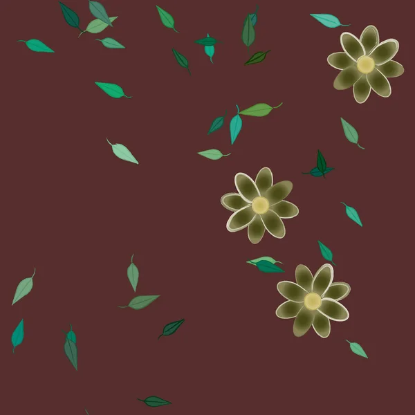 Fundo Padrão Flores Botânicas Ilustração Vetorial Floral — Vetor de Stock