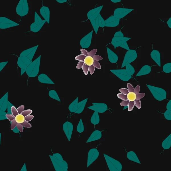 Fleurs Botaniques Motif Fond Illustration Vectorielle — Image vectorielle