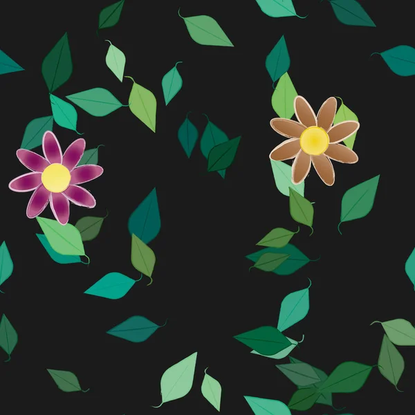 Frunziș Flori Înfloresc Tapet Ilustrație Vectorială — Vector de stoc