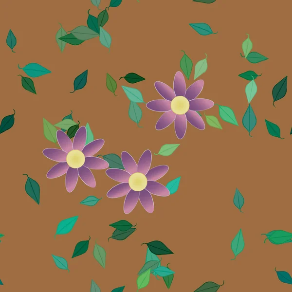 Χρωματιστά Λουλούδια Φόντο Λουλούδια Εικονογράφηση Διάνυσμα — Διανυσματικό Αρχείο