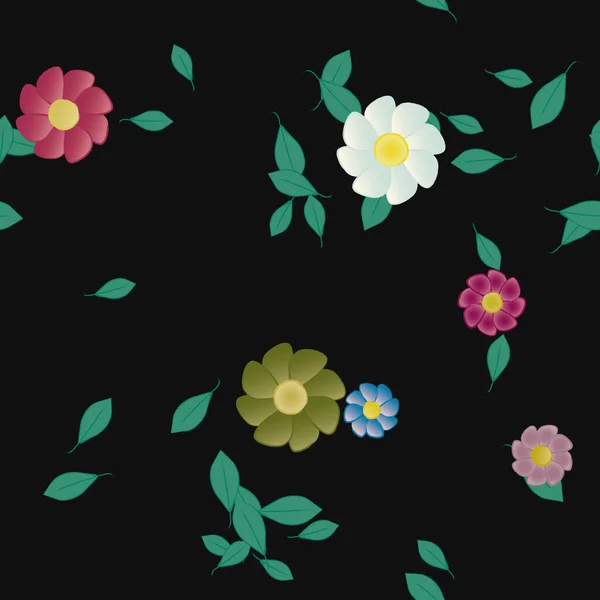 Schöne Botanische Blumen Muster Hintergrund Florale Vektor Illustration — Stockvektor