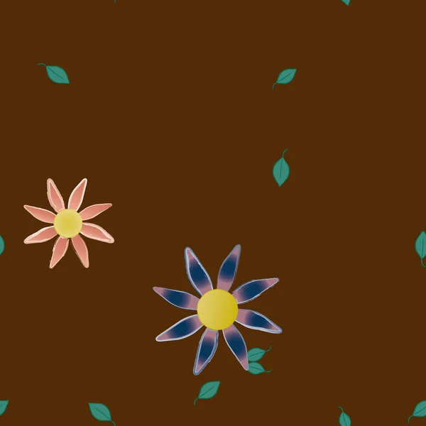 Όμορφο Βοτανικό Υπόβαθρο Λουλούδια Διανυσματική Απεικόνιση — Διανυσματικό Αρχείο