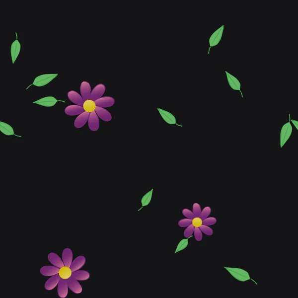 Flores Vector Ilustración Hermoso Fondo Botánico — Vector de stock