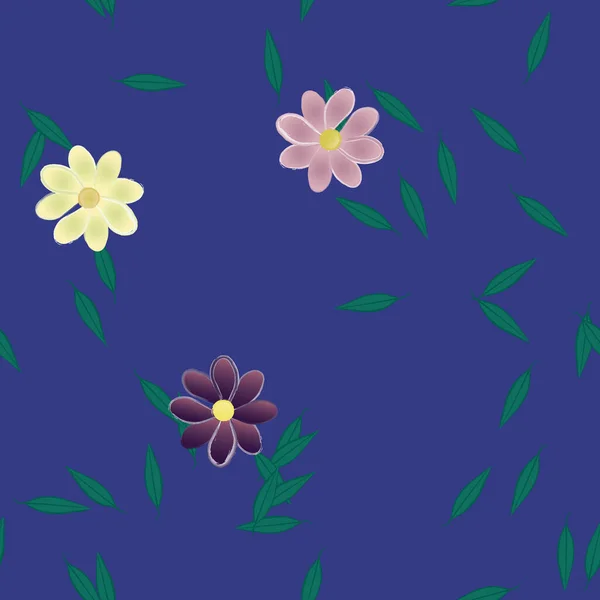 Vector Naadloos Patroon Met Bloemen Bladeren — Stockvector