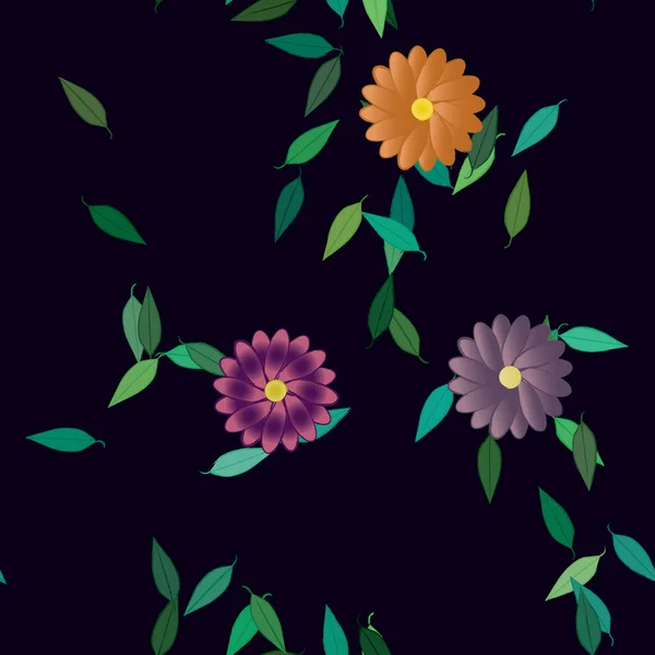 Summer Flowers Background Vector Illustration — Stock Vector