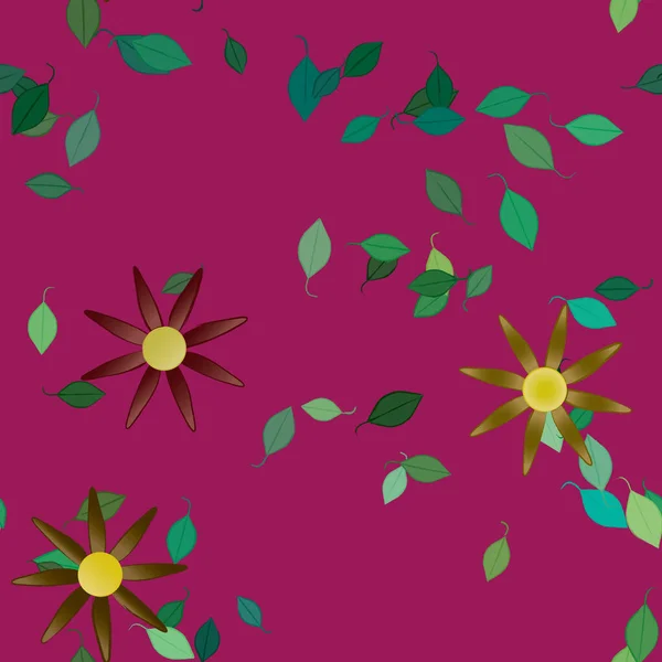 Abstrakt Botaniska Blommor Mönster Bakgrund Blommig Vektor Illustration — Stock vektor