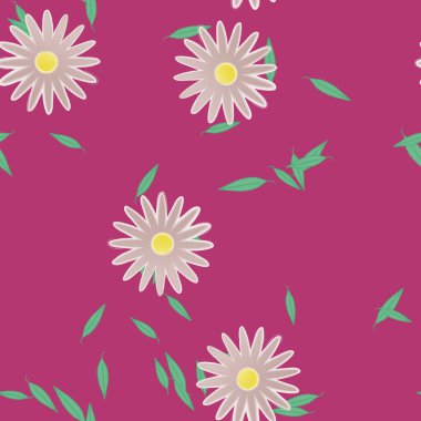 Çiçekler ve yapraklarla kusursuz bir desen.