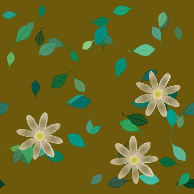 güzel botanik arka plan, çiçek vektör illüstrasyonu